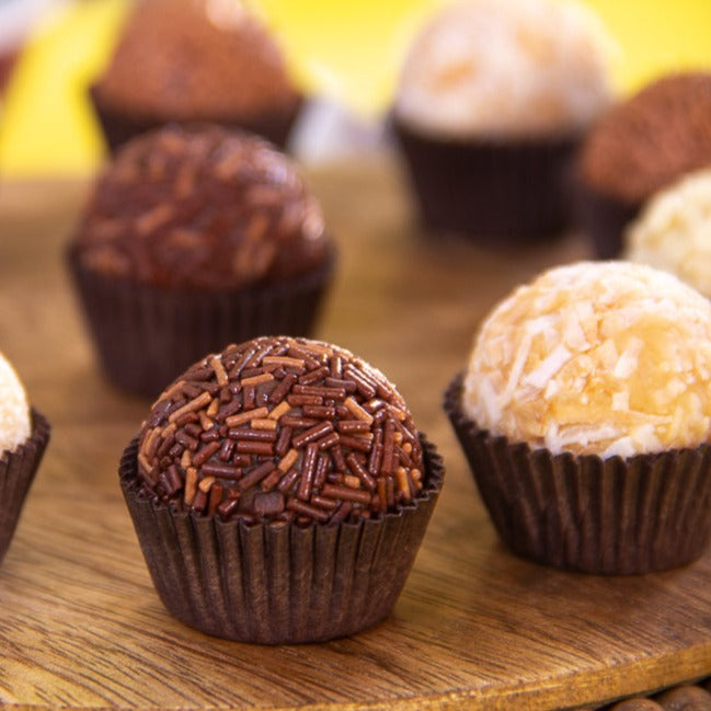 assortment of chocolate brigadeiros